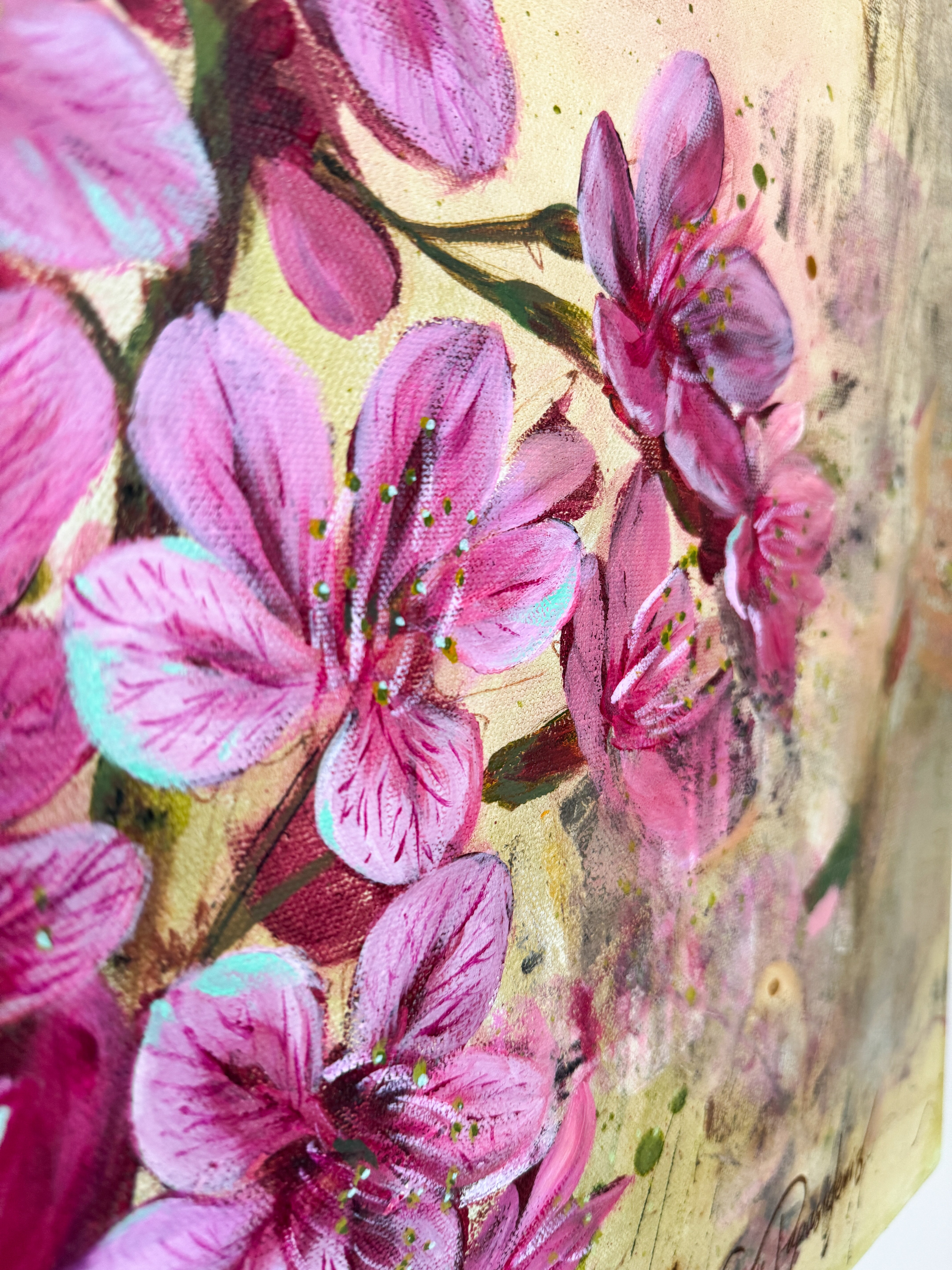 油絵 油彩  絵 絵画【Çherry blossom road】 Sakura Cherry Blossoms Art Print by AnikArts - Fy